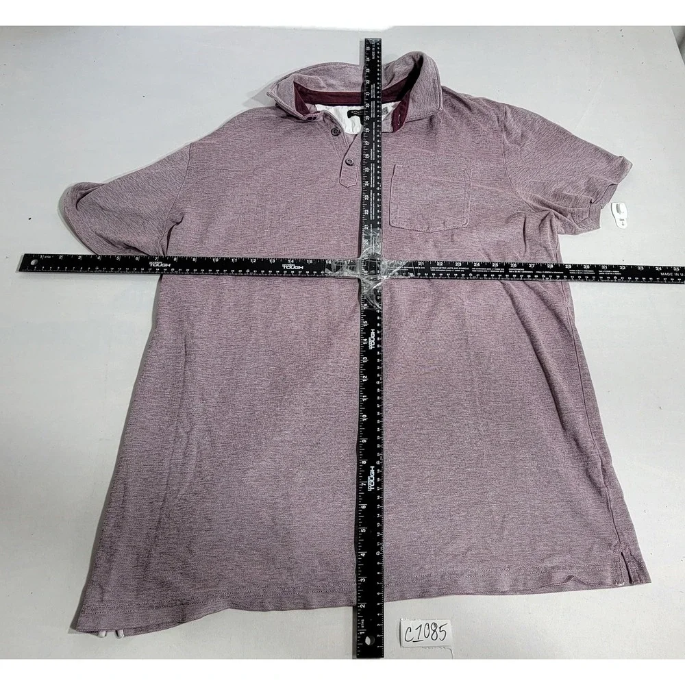 Banana Republic Performance Pique Polo Shirt Mens XL Tall Purple Heather Stretch